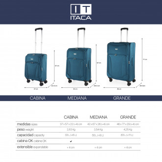 Suitcase set Eva 50/60/70Cm Itaca Versailles