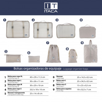 Bolsas Organizadoras 9Pz De Mujer/Hombre Itaca Spey En Poliéster