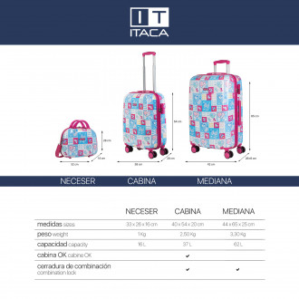 Medium Aras rigid suitcases with L capacity