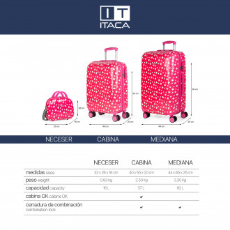 Stars rigid medium suitcases with L capacity