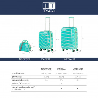 Stars rigid medium suitcases with L capacity