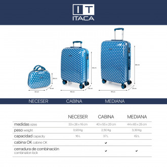 Stars rigid medium suitcases with L capacity