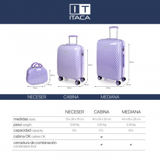 Stars rigid medium suitcases with L capacity