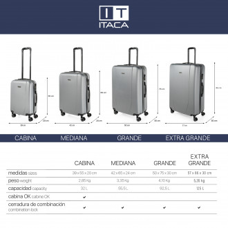 Medium Tiber rigid suitcases with L-capacity