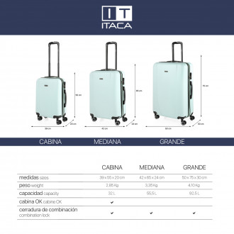 Medium Tiber rigid suitcases with L-capacity