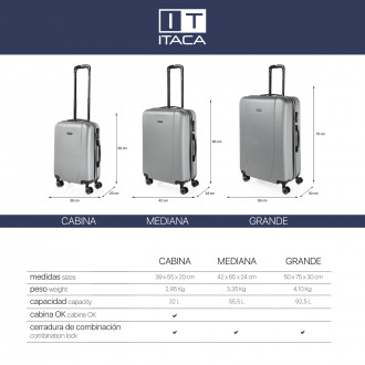 Medium Tiber rigid suitcases with L-capacity