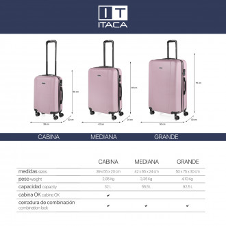 Medium Tiber rigid suitcases with L-capacity