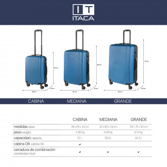 Medium Tiber rigid suitcases with L-capacity