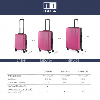 Medium Tiber rigid suitcases with L-capacity