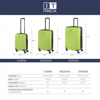 Medium Tiber rigid suitcases with L-capacity