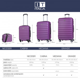 Simoa rigida medium suitcases with capacity of 99 L