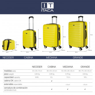 Simoa rigida medium suitcases with capacity of 99 L