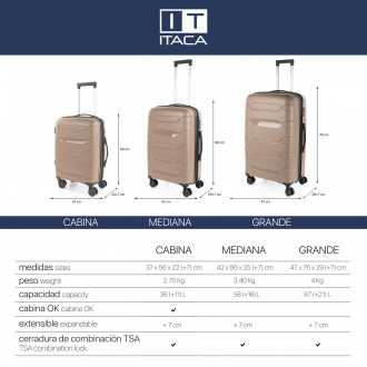 Medium luggage Moscow rigid/soft with capacity of 87 L