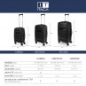 Set of 2/3 suitcases (Cabin, Medium and Large) Moscow rigid/soft with capacity of 87 L