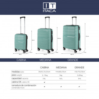 Malas médias rígidas/macias Bristol com capacidade para 62 L