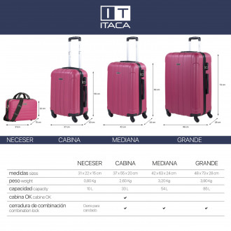 Havel rigid medium suitcases with a capacity of 91 L