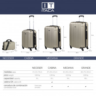 Havel rigid medium suitcases with a capacity of 58 L