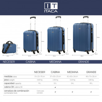 Havel rigid medium suitcases with a capacity of 58 L