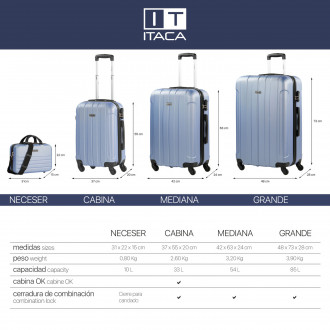 Havel rigid medium suitcases with a capacity of 58 L