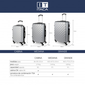 Medium Diamond rigid suitcases with L capacity