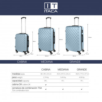 Medium Diamond rigid suitcases with L capacity