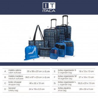 Ensemble de bagages 8Pz modèle Solite Itaca Solite