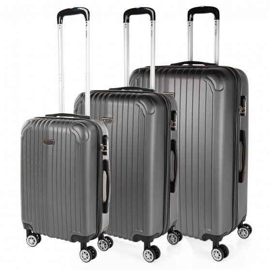 Medium Sevron rigid suitcases with L capacity