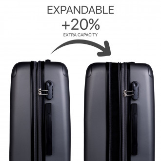 Medium Sevron rigid suitcases with L capacity