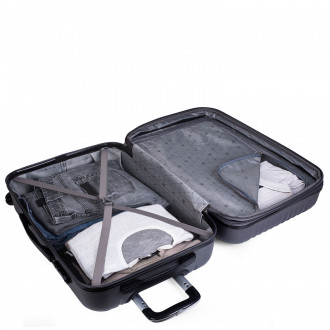 Medium Sevron rigid suitcases with L capacity