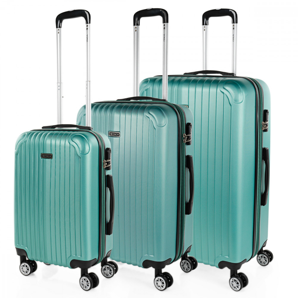 Medium Sevron rigid suitcases with L capacity