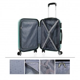 Medium Sevron rigid suitcases with L capacity