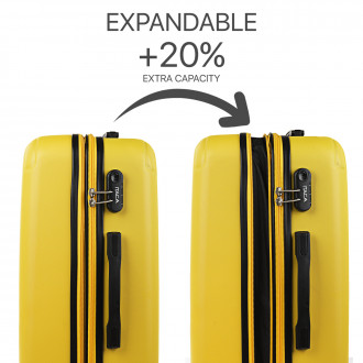 Medium Sevron rigid suitcases with L capacity