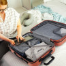 Medium Sevron rigid suitcases with L capacity