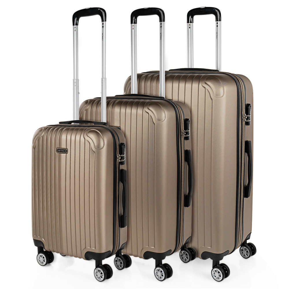 Medium Sevron rigid suitcases with L capacity