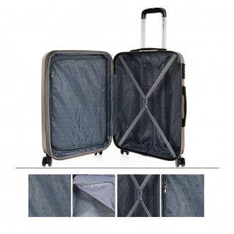 Medium Sevron rigid suitcases with L capacity