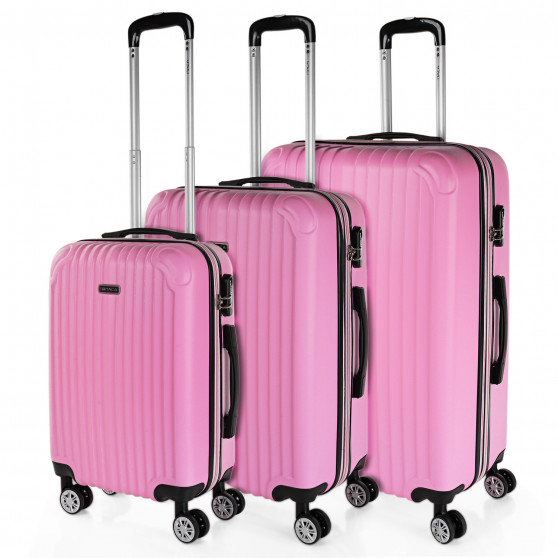 Medium Sevron rigid suitcases with L capacity