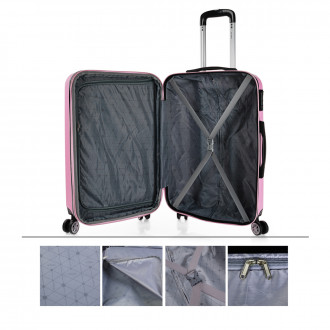 Medium Sevron rigid suitcases with L capacity