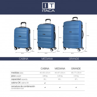 Medium Elba rigid suitcases with a capacity of 100 L