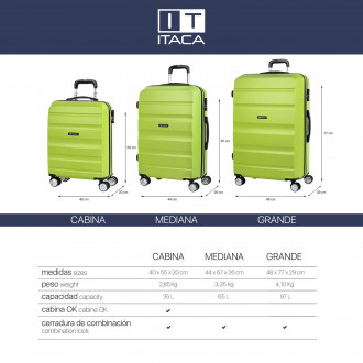 Medium Elba rigid suitcases with a capacity of 100 L