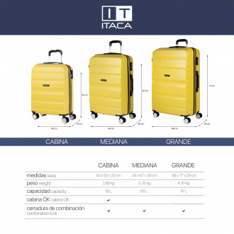 Medium Elba rigid suitcases with a capacity of 100 L