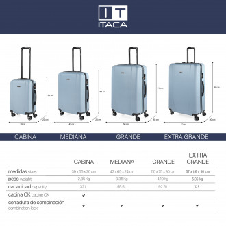 Medium Tiber rigid suitcases with L-capacity