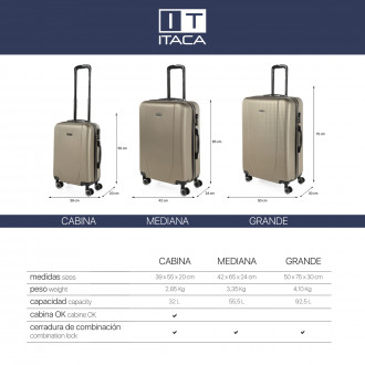 Medium Tiber rigid suitcases with L-capacity