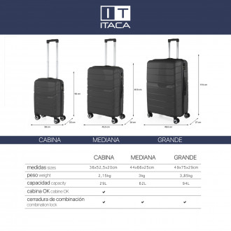 Bagages moyens Bristol rigide / souple avec une capacité de 94 L