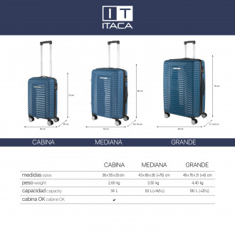 Glasgow medium size hard/soft suitcases with 102 L capacity