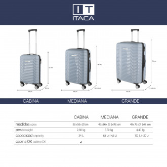 Glasgow medium size hard/soft suitcases with 102 L capacity