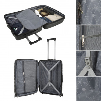 Set of 2/3 suitcases (Cabin, Medium and Large) Glasgow rigid/soft with a capacity of 102 L.