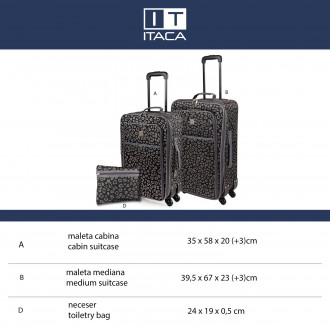 Itaca Solite 50/60Cm Suitcase and Toilet Bag Set