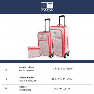 Itaca Solite 50/60Cm Suitcase and Toilet Bag Set