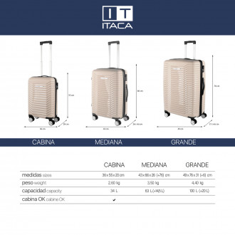 Maletas Mediana Glasgow  Rigida/Blanda Con Capacidad De 102 L