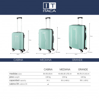 Malas rígidas/macias Glasgow médias com 63 L de capacidade